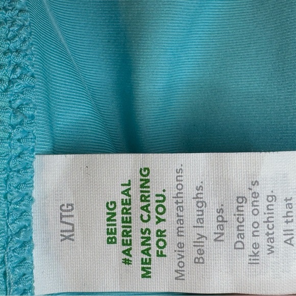 Aerie Blue High-Cut Ribbed Bikini Bottom - Picture 9 of 10